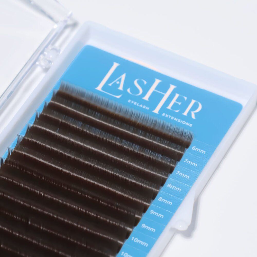 brown lashes L 0.07 mix 6-12mm