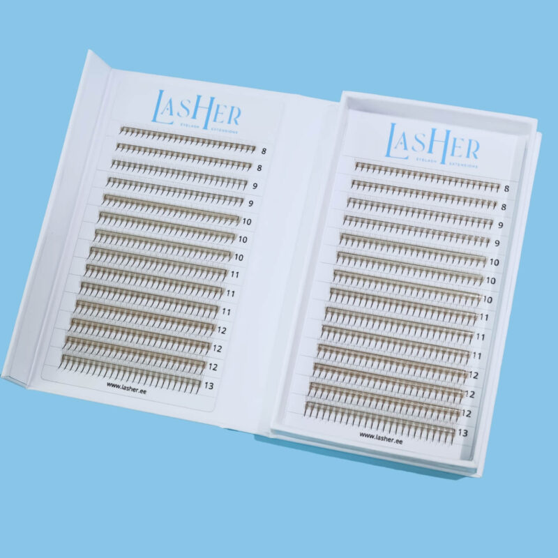 Brown Super Narrow 5D premade fans 0.07